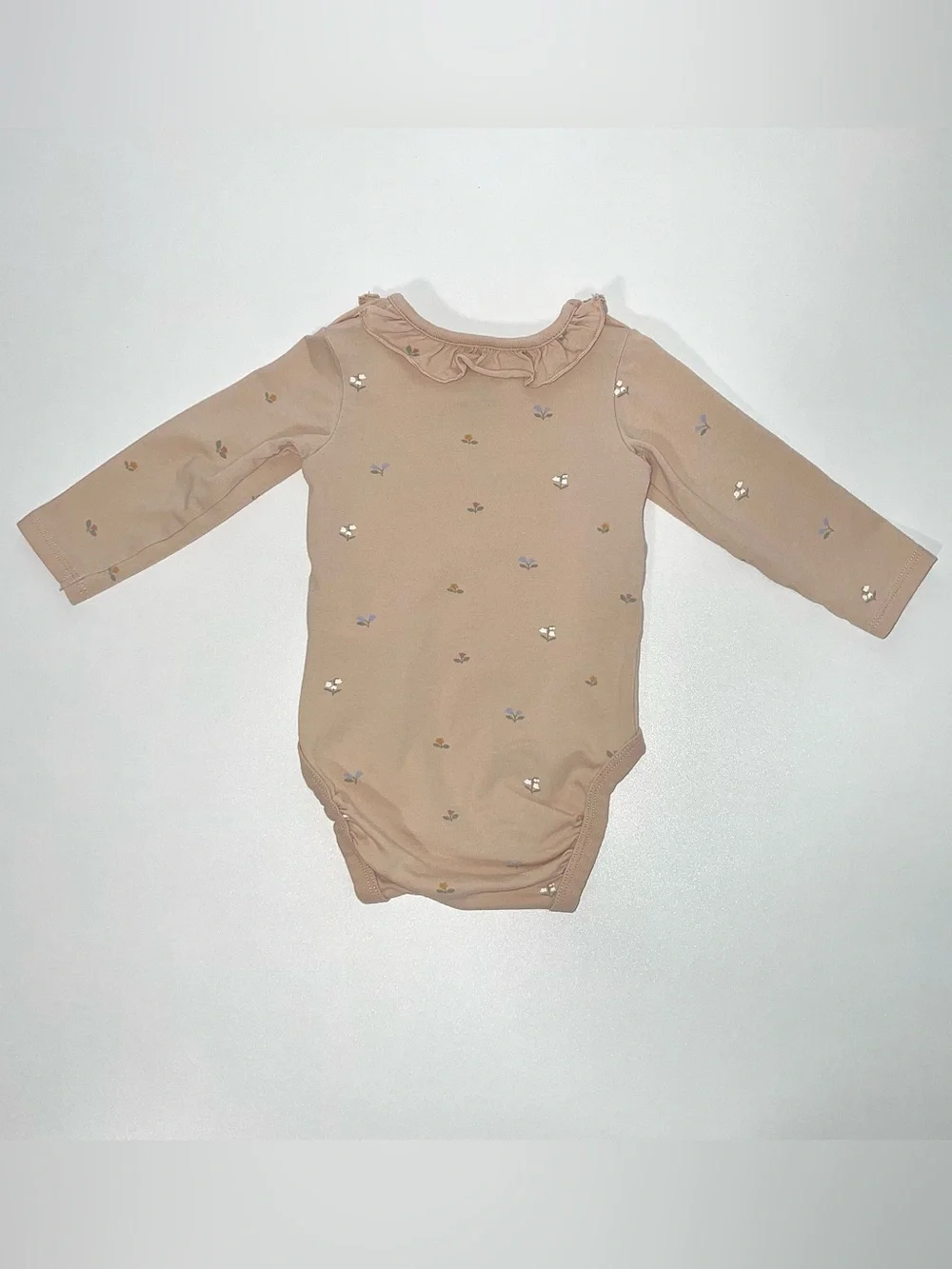 H&M Baby Organic Cotton Ruffle Collar Romper & 2-Piece Set Beige Pink 0-3 Months